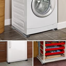 2 Stuks Wasmachine Onderstel - Wasmachine Standaard - Verstelbare Mobiele Standaard - Met 24 Wielen - Telescopisch Ontwerp - Voor Banken, Kledingkasten, Drogers, Wasmachines, Koelkasten, Airconditioners En Vaatwassers — thumbnail 2