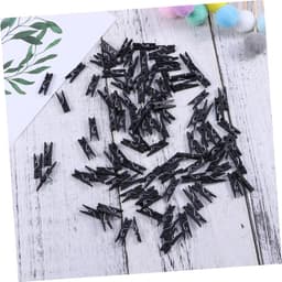 Houten Wasknijpers - Kledingknijpers Utility Clips - Foto's Ophangen - Natuurlijk Hout - 2.5*0.6CM - Zwart — thumbnail 3
