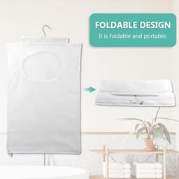 Dailygoods - Duurzame waszak - Op te hangen wasmand - Doorzichtige mesh-polyester - Wit - Zelfklevende haken - Perfect voor organisatie - Ideaal voor... — thumbnail 2