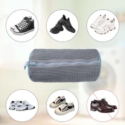 Dailygoods - Grijze Herbruikbare Wasmachine Schoenwaszakken met Verborgen Rits - 360° Reinigende Fluas — thumbnail 5