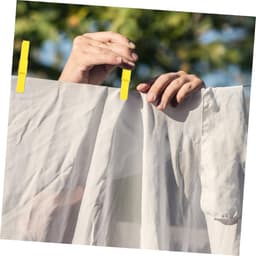 Houten Kledinghangers - Was Knijpers - Kleding Droge - Metalen Veer - 7.4 cm - Geel — thumbnail 3