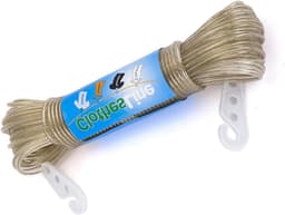 Waslijn Touw - Stalen Waslijn - Kleding Drogen - PVC Gecoat - 20 Meter - Champagne — thumbnail 1