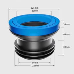 Universele rubberen toiletafdichtring Dikke geurbestendige flenspakking voor 100-110 mm standaard toiletafvoerbuizen om lekken te repareren en geuren te voorkomen — thumbnail 3