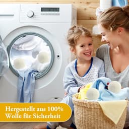 7 drogerballen voor wasdroger, 5 cm, drogerbal voor wasmachine, drogerballen van wol, natuurlijke wasverzachter, wasballen voor droger, zachte was (wit) — thumbnail 4
