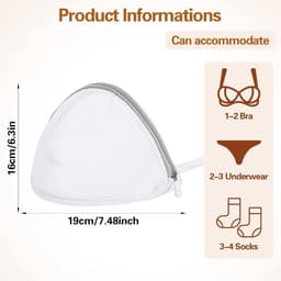 4 stuks beha-wasnet voor wasmachine, beha, wasnetbeha, waszak, klein van polyester, waszak met ritssluiting, beschermt gevoelige kleding — thumbnail 5