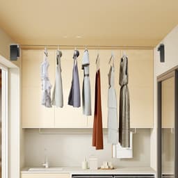 Waslijn, 4,8 m, roestvrij staal, uittrekbare waslijn, wandmontage, niet doorhangende waslijn voor balkon, bijkeuken, woning — thumbnail 3