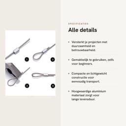 Draadkabel 50 Stuks - Aluminium Kabeldraad - Zilveren Krimpring-Hulsklem - Geschikt voor Hondentouw/Waslijn - Diameter 8 mm - Laag Gewicht/Hoge Prestaties - Staaldraad — thumbnail 3
