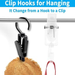 Set van 20 washaakjes met clips – Washaakjes met klem – Ophanghaken – Opbergclips voor de kast – Kunststof – Wit — thumbnail 2