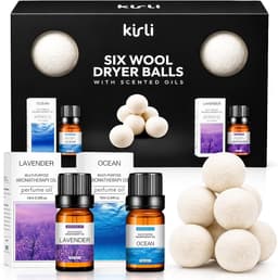 Wollen drogerballen 6 stuks - met lavendel en oceaan geuroliën - herbruikbaar - sneller drogen - SnelShoppen — thumbnail 1