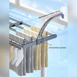 ZRNS® Droogrek Deur - Hangend Wasrek - Handdoekrek Badkamer - Ook voor Balkon of Radiator - Uittrekbaar 38-55 cm — thumbnail 3