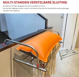 ZRNS® Droogrek Deur - Hangend Wasrek - Handdoekrek Badkamer - Ook voor Balkon of Radiator - Uittrekbaar 42-66 cm — thumbnail 4
