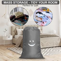 Dailygoods - Waszak voor reizen - Waterdicht - Grote capaciteit - Grijs - Vuile was wasverzamelaar - Perfect voor studentenhuizen en camping — thumbnail 4