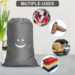 Dailygoods - Waszak voor reizen - Waterdicht - Grote capaciteit - Grijs - Vuile was wasverzamelaar - Perfect voor studentenhuizen en camping — thumbnail 5