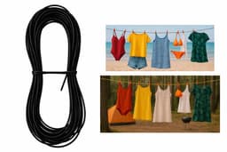 Dailygoods- Waslijn Uittrekbaar 2000 cm - Waslijn Camping - Waslijn Buiten - Waslijndraad met Stalen Kern - Weerbestendig - Antislip oppervlak - Ophanglijn — thumbnail 1