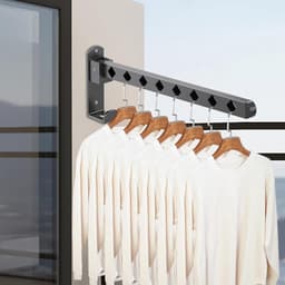 Wandgemonteerd Droogrek - Koolstofstaal - Ruimtebesparend Ontwerp - Eenvoudige Installatie - Voor Badkamer en Balkon — thumbnail 5