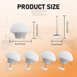 Dailygoods- Dekbedovertrek Clips Antislip - Bevestigingsclips Paddestoel - Quilt Klemmen - Decoratie Fixatie - Set van 4 Wit - Duurzaam Materiaal - Bedklemmen — thumbnail 2