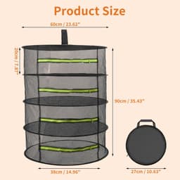 Dailygoods- Kruidendroogrek 4-laags - Opvouwbaar Droognet - Duurzaam Netstof - Voor Kruiden/Bloemen - Ideaal voor Tuinders - Stabiliteit bij Volledige Belasting - Planten Droger — thumbnail 4