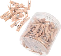 Houten Duimspijker Clips - Decoratieve Punaises - Foto's Bevestigen - Creatieve Vormgeving - 3.5x2cm - Houtkleur — thumbnail 1