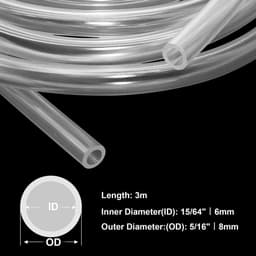 Dailygoods- Flexibele Slang 6mm x 8mm - 3 Meter - Voedselveilig PVC - Transparant - Schokbestendig - Hoge Flexibiliteit - Temperatuurbestendig - Tuinslang — thumbnail 3