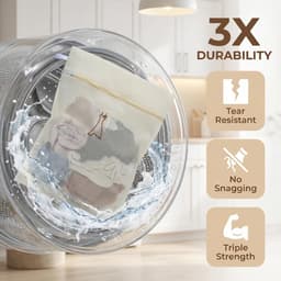 Dailygoods - Set van 3 wasnetten voor wasmachine, dikke waszak met geel borduurwerk, fijn net, anti-vervorming, ritssluiting, bescherming voor delicate kleding, 3 maten — thumbnail 2