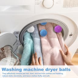Wasballen set van 9 - Herbruikbare pvc droogballen - Zacht en pluizig wasgoed - Beschermt kleding en wasmachine - SnelShoppen — thumbnail 2