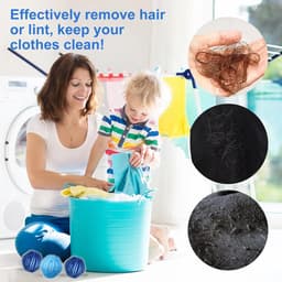 Dierenhaarverwijderaar wasmachine - 12 herbruikbare wasballen - effectief tegen pluis en haren - voor schone kleding - SnelShoppen — thumbnail 2