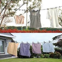 Waslijn - 1,8M - Uitschuifbare Waslijn - Inclusief Wasknijpers - Waslijndraad - Drooglijnen - Waslijn Camping - Reiswaslijn - Roldrooglijn - Wasdraad - Voor Reizen Vakantie Hotel Outdoor - Draagbaar - 1 stuk - Zwart — thumbnail 2
