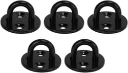 SnelShoppen - 5 Stuks Ronde Heavy Duty Pad Eye Platen Bevestigingshaken van 304 Roestvrij Staal, Dikke Zwarte Wandgemonteerde Ringhaken, U-Vormige Pla — thumbnail 1