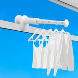 SnelShoppen - Travel Droogrek voor Kleding, Boven Deur Reis Kledinghanger Haken Draagbaar Hangrek met Uittrekbare Stang voor Camper, Studentenkamer, H — thumbnail 2