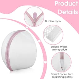SnelShoppen - Ondergoedwaszak voor bh's - Waszak en sokkenzak, 1 stuk, roze, duurzame polyester, 22 x 19 cm, ideaal voor het wassen en opbergen van li — thumbnail 4