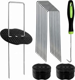 Grondankers Set - Staal - 100 Stuks - U-vormige Grondankers met Sluitringen - Voor Tuin en Gazonranden — thumbnail 1