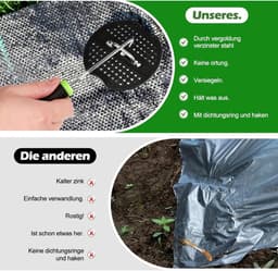 Onkruiddoek Haringen Set - Zilver - 150 x 40 mm - U-vormige Roestvrijstalen Grondankers - Voor Tuin en Camping — thumbnail 3