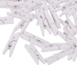 FSW-Products - Kleine Houten Mini Knijpers - 50 Stuks - Kaart Was Knijpertjes - Wit - Foto Knijpers - Polaroid - Geboorte Wasknijpers - Kaartknijper — thumbnail 4