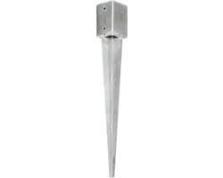 vidaXL - Grondpinnen - 12 - st - 9x9x75 - cm - gegalvaniseerd - staal - zilverkleurig — thumbnail 5