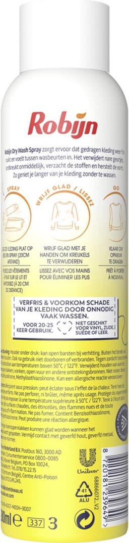 Robijn- Zwitsal Dry Wash Spray - 6 flessen x 200 ml - Voordeelverpakking — thumbnail 4
