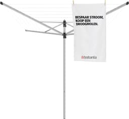 Brabantia Lift-O-Matic Droogmolen - 40 m - met Metalen Grondanker - Beschermhoes - Wasknijpertasje en Wasknijpers - Metallic Grey — thumbnail 5