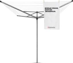 Brabantia Topspinner Droogmolen - 40 m - met Metalen Grondanker - Beschermhoes - Wasknijpertasje en Wasknijpers - Metallic Grey — thumbnail 5