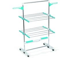 EasyMaxx - Droogrek Elektrisch - Kunststof/Alumunium - Zilver/Turquoois — afbeelding 1