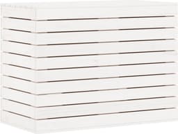 vidaXL - Wasmand - 88,5x44x66 - cm - massief - grenenhout - wit — thumbnail 1