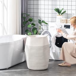 Allecto - Wasmand - Katoenen wasmand - Groot formaat - 105 liter - Vouwbare wasmand - Geschikt voor slaapkamer - 49 x 65 cm — thumbnail 5