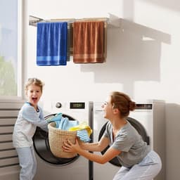 Home4u® Wanddroogrek Inklapbaar XXL - 100cm - Wasdroogrek - Droogrek Inklapbaar - Hangend - 6M lengte — thumbnail 5