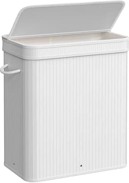 Wasmand met Deksel 100 liter Met Handgrepen - Wasverzamelaar Bamboe - Met Uitneembare en Machinewasbare Waszak - Voor Keuken, Slaapkamer, Woonkamer - Naturel - LCB063N01 — thumbnail 1