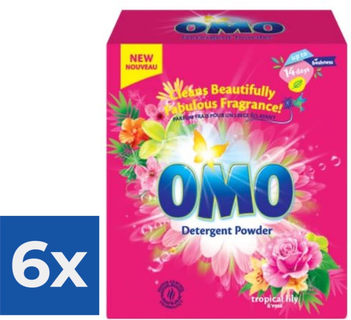 Omo Waspoeder Tropical Lily 100 Wasbeurten - Voordeelverpakking 6 stuks — afbeelding 1
