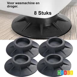 *** Trillingsdempers wasmachine – Set van 8 stuks – Extra dik - Voetjes wasmachine & droger - Wasmachine demper – Anti trillings / vibratie dempers pads – Antislip rubber – Trillingsmat – Antislipmat - Schokdempers wasmachine - van Heble® *** — thumbnail 2