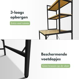 Neatlab Wasmachine Kast - Wasmachine Ombouw en Meubel Rek - 3 laagse Wasmachinekast - Zwart — thumbnail 5