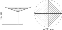 Brabantia Essential Droogmolen - met Beschermhoes en Betonanker - 40 m - Metallic Grey — thumbnail 2