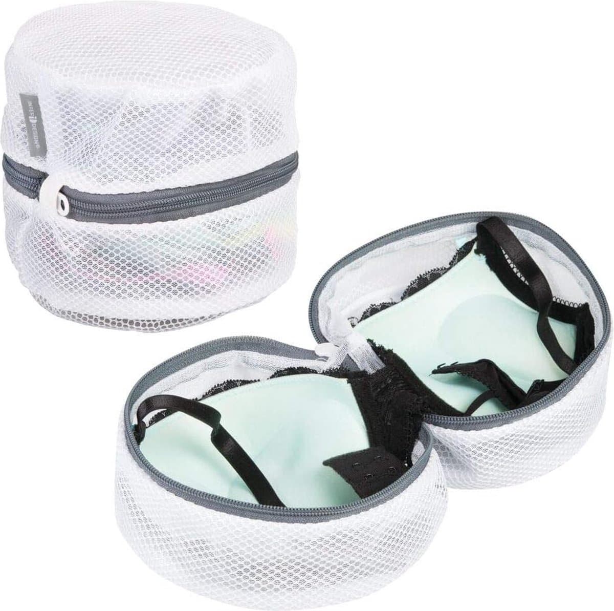 Set van 2 waszakken met rits - Moderne wasverdeler voor de wasmachine - Wasnet voor beha's, ondergoed en delicate kledingstukken - Wit — afbeelding 1