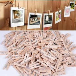 50 STUKS Mini knijpers - 25mm - Houten clips voor fotos - Wasknijper - Decoratie Clips - Pinnen Foto Knijpers Geboorte Wasknijpers — thumbnail 1