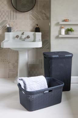 Curver Style Wasmand met Deksel - 60L - 2 stuks - Antraciet — thumbnail 3