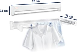 Leifheit wanddroogrek Telegant 36 Protect Plus - 3,6 m drooglengte - ophangbaar - wit — thumbnail 3